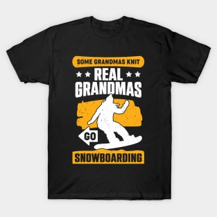 Snowboarding Grandma Snowboarder Old Woman Gift T-Shirt